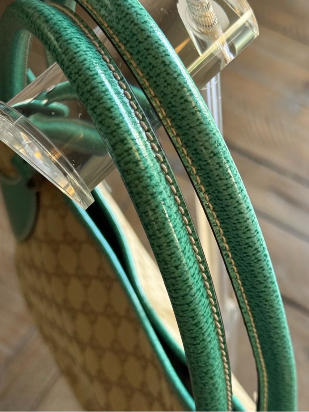 GUCCI TURQUOISE TOTE DESIGNED BY TOM FORD - Picture 6 of 16